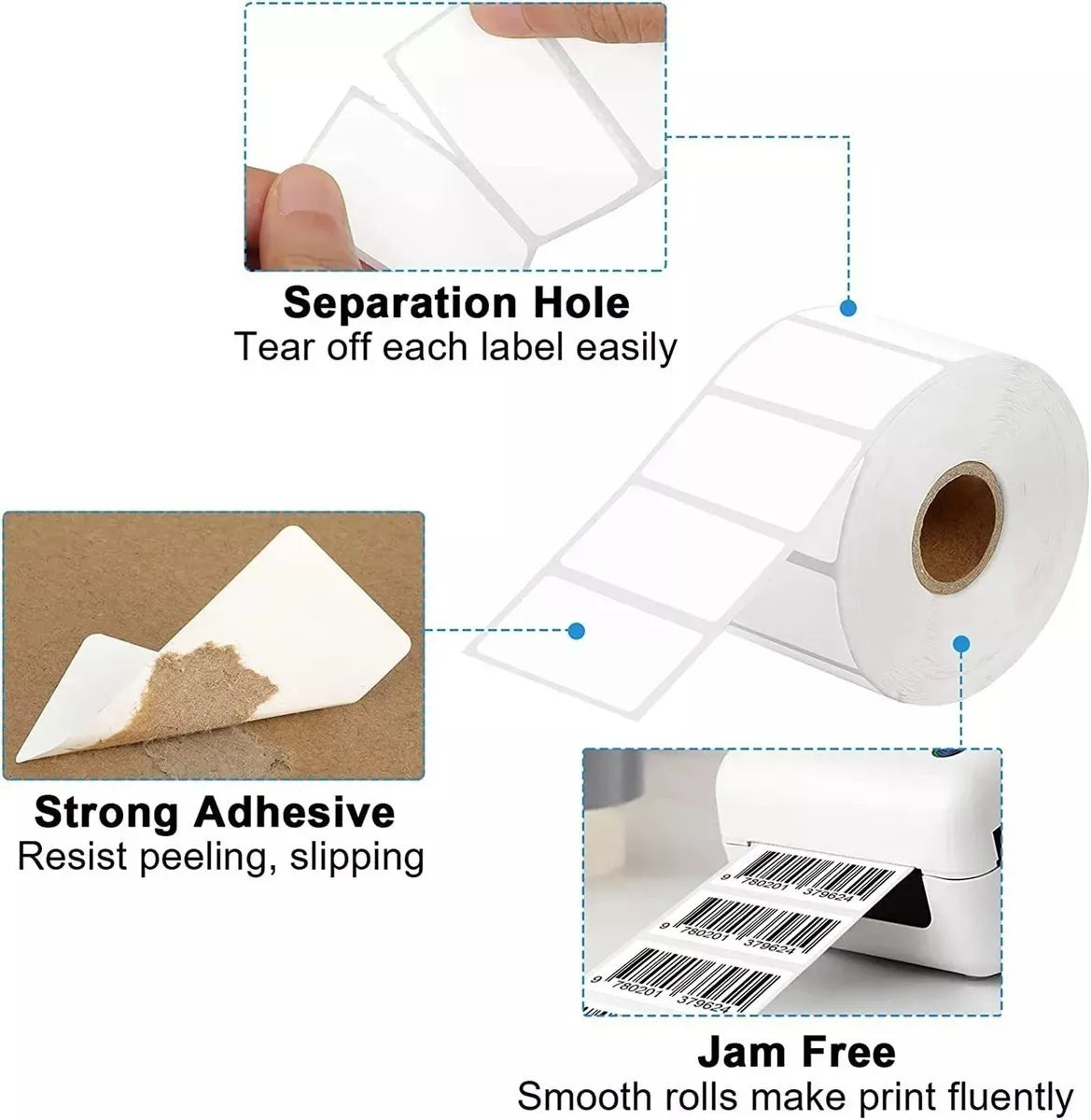 Rollo Etiqueta Adhesiva 50x25mm Térmica Directa 2000 Und