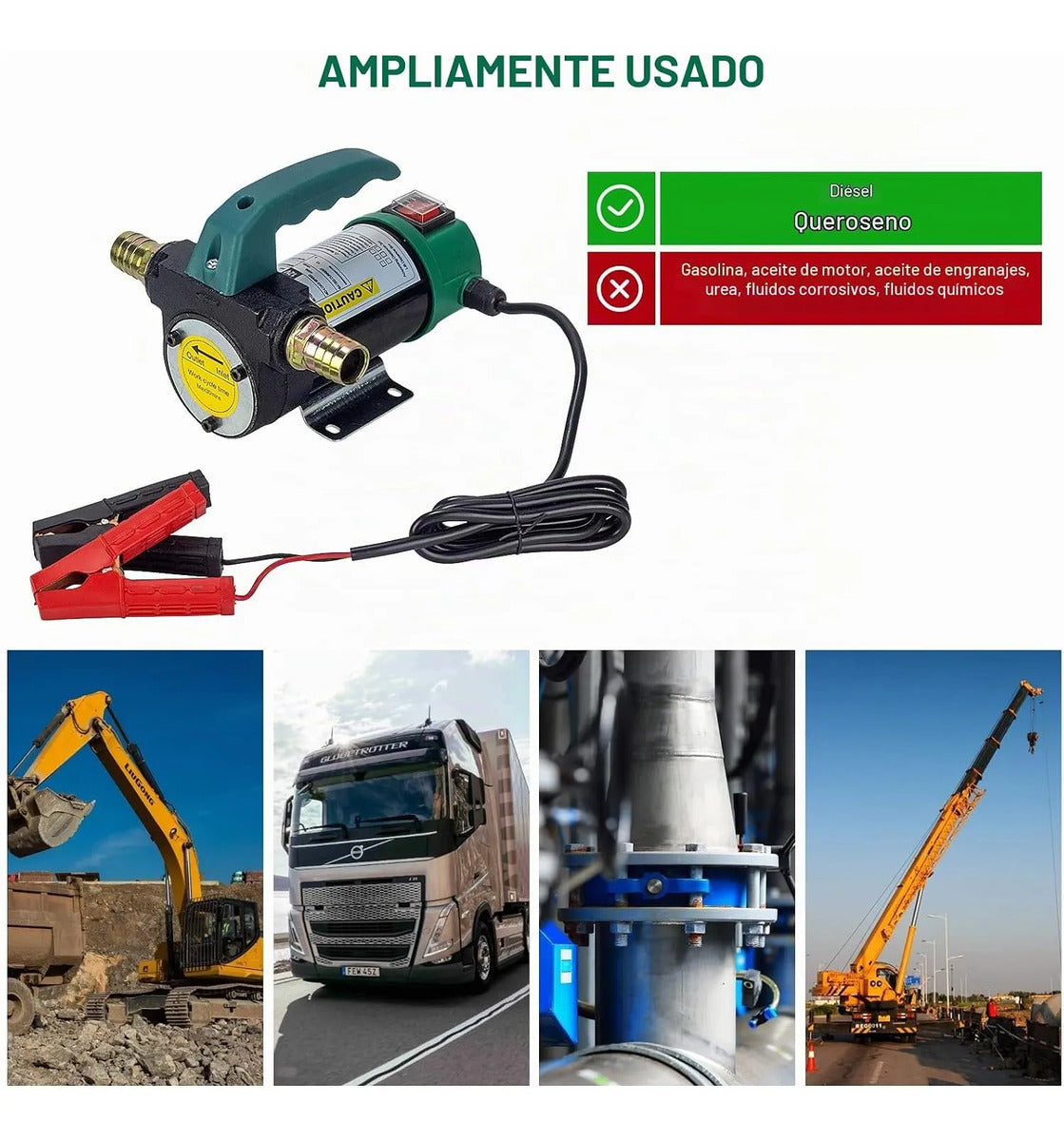 Bomba Transferencia Diesel 12v 260w Combustible 45 L/min