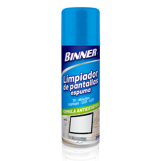 Limpiador De Pantallas Binner Lcd Y Plasmas En Espuma 240ml