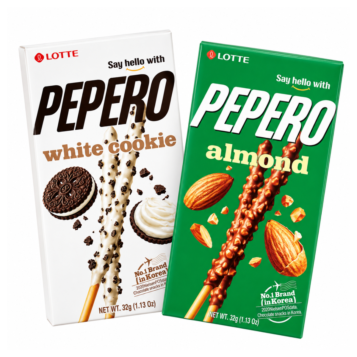 Galletas Coreanas Pepero Cookies And Cream Y Almendras X2und
