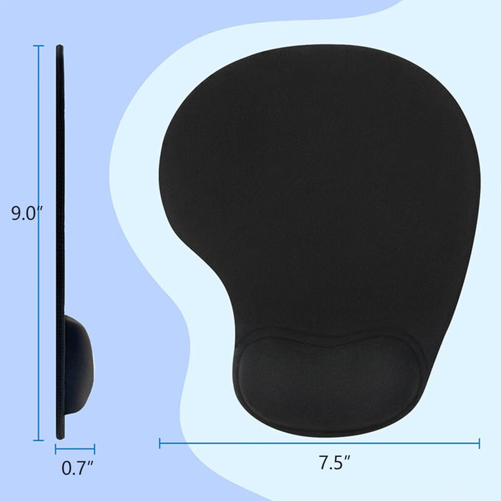 Pad Mouse Ergonómico Apoyo Para La Muñeca Color Negro