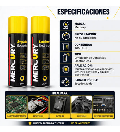 Limpiador Contactos Electrónicos 200ml X 2und