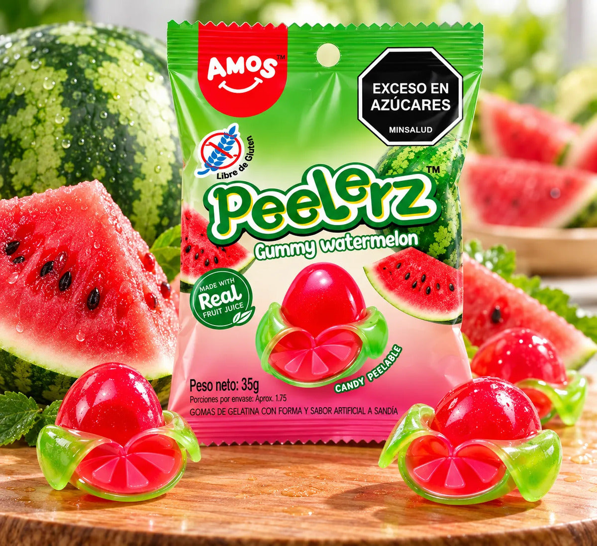 Gomitas Peelerz Sandia Pelables X 35gr X 1u Sin Gluten Amos