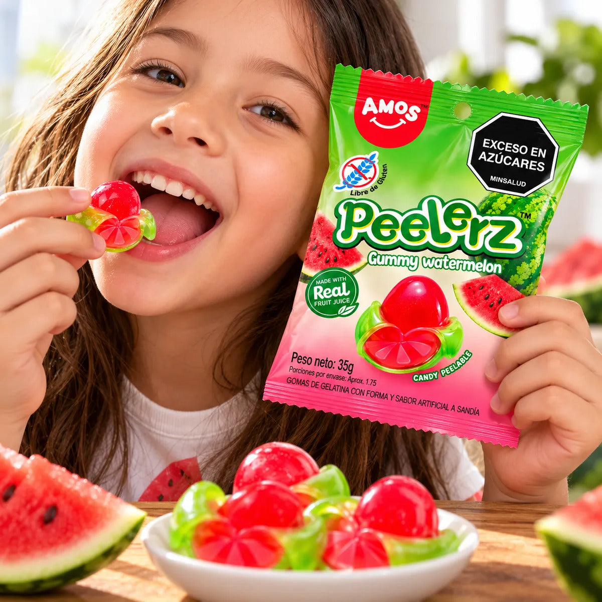 Gomitas Peelerz Sandia Pelables X 35gr X 1u Sin Gluten Amos