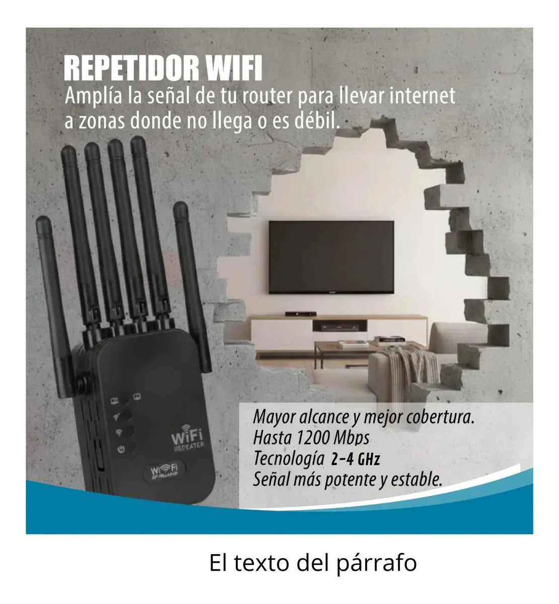 Amplificador De Señal Wifi De 6 Antenas Rompemuros