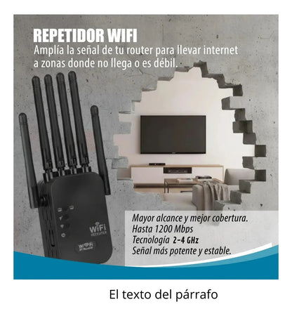 Amplificador De Señal Wifi De 6 Antenas Rompemuros