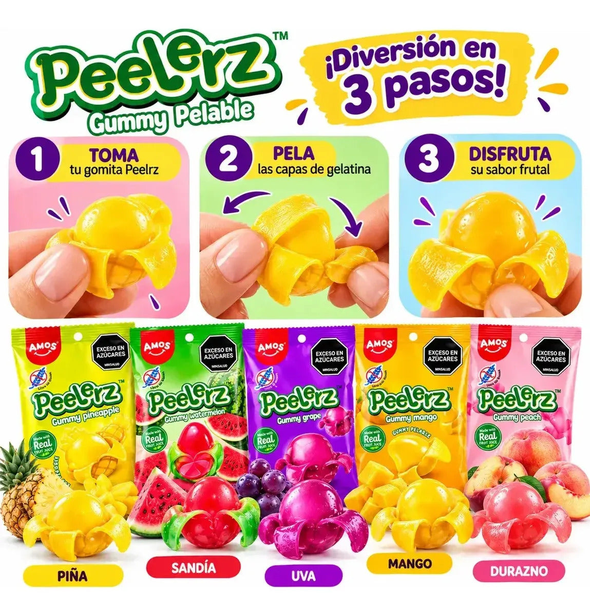 Gomitas Peelerz Sabores Surtidos X 50 Paquetes X 35gr C/u