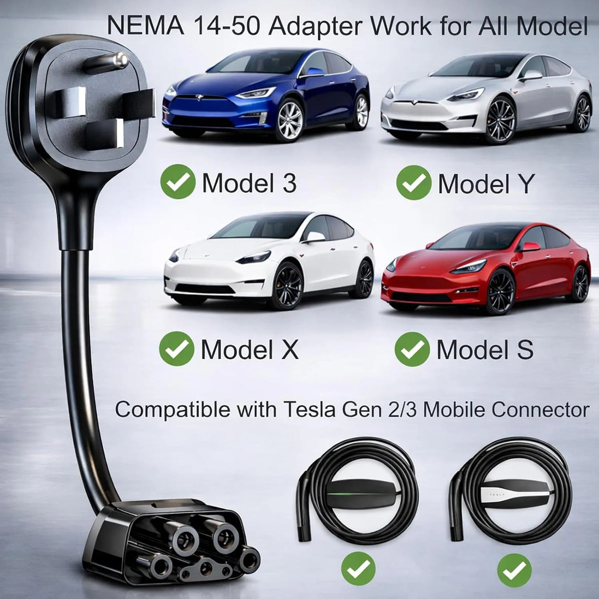 Adaptador Para Tesla Nema 14-50 32a 240v Gen 2 Y Gen 3