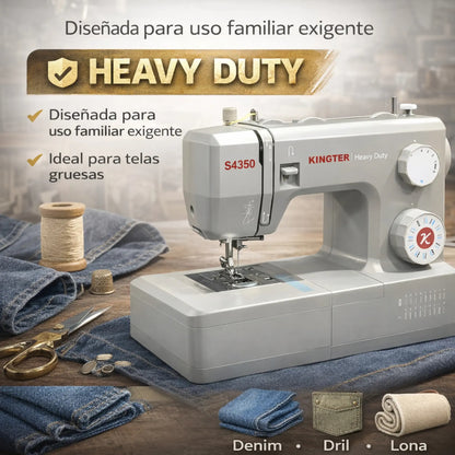 Máquina Kingter Heavy Duty Potente 24 Puntadas Gris 110v