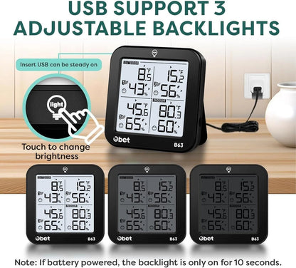 Termohigrómetro Digital Obet Multisensorial 4 Sensores