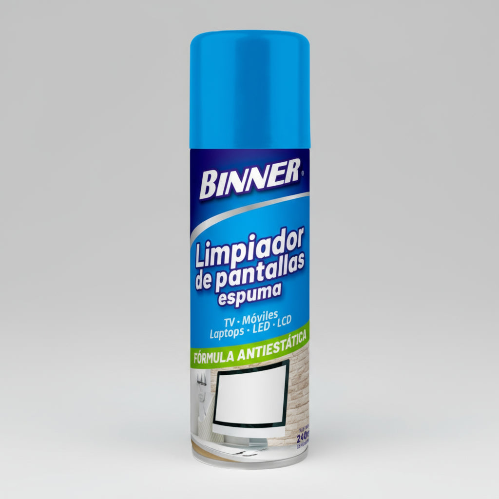 Limpiador De Pantallas Binner Lcd Y Plasmas En Espuma 240ml
