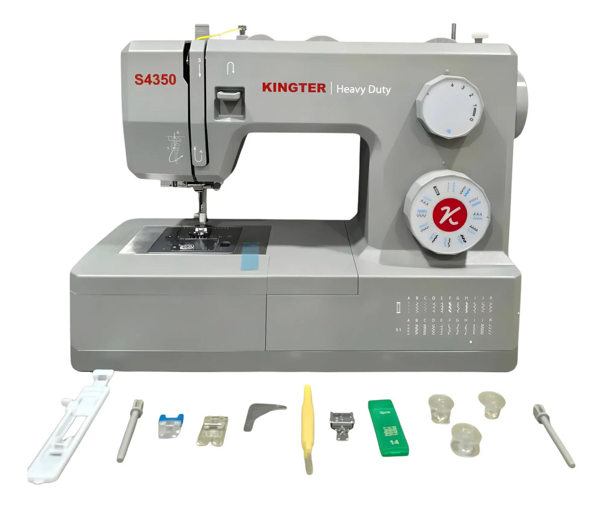 Máquina Kingter Heavy Duty Potente 24 Puntadas Gris 110v