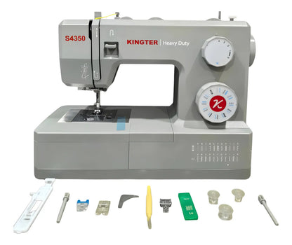 Máquina Kingter Heavy Duty Potente 24 Puntadas Gris 110v