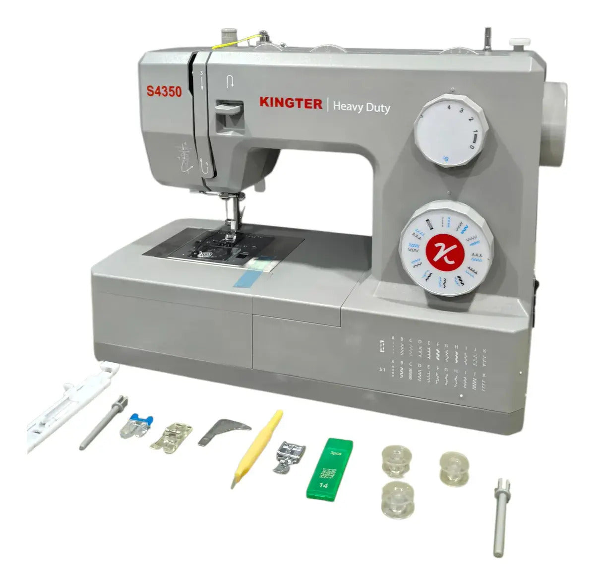 Máquina Kingter Heavy Duty Potente 24 Puntadas Gris 110v