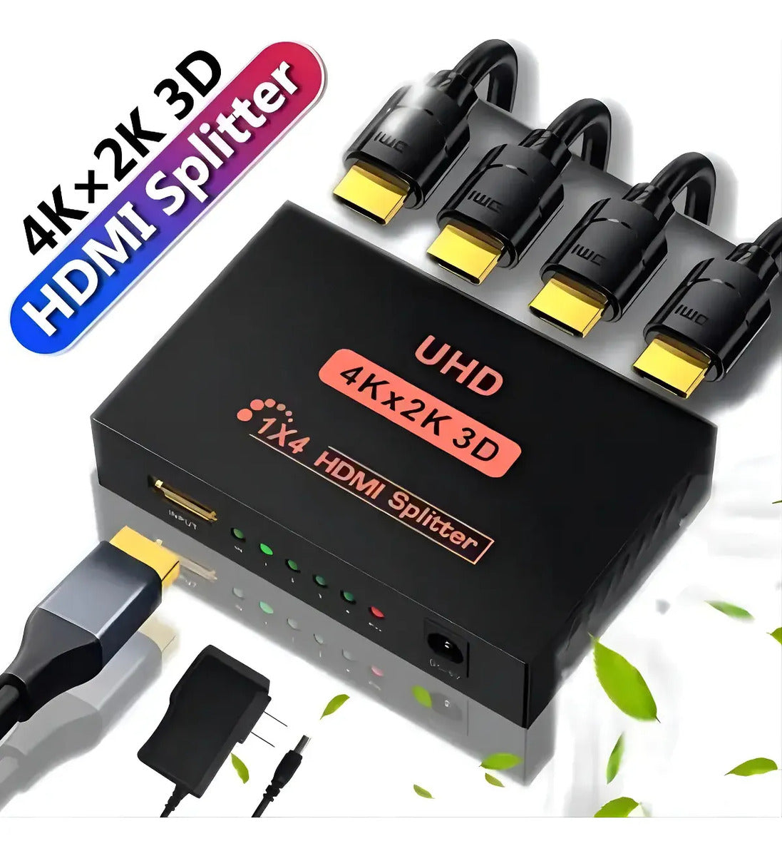 Splitter Hdmi Divisor Adaptador 1x4 1080p 4k 3d 4 Salidas