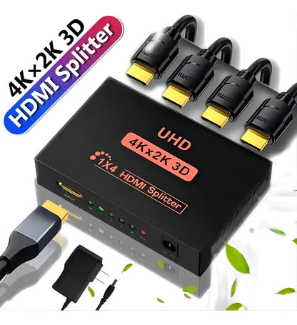 Splitter Hdmi Divisor Adaptador 1x4 1080p 4k 3d 4 Salidas