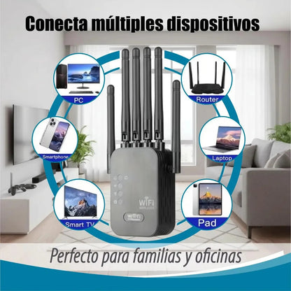 Amplificador De Señal Wifi De 6 Antenas Rompemuros