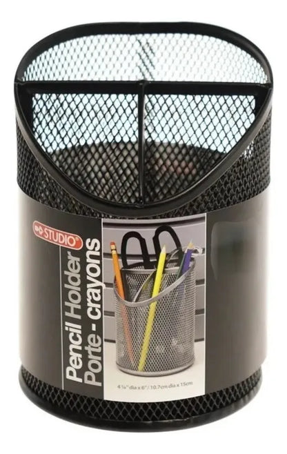 Portalapices Redondo En Malla Metálico Organizador