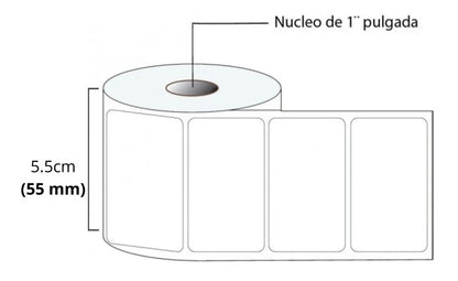 Rollo Etiqueta Adhesiva 50x25mm Térmica Directa 2000 Und