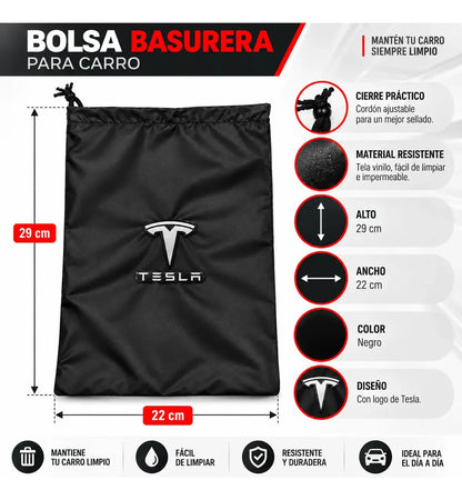 Bolsa Basura Para Carro Tesla Set X 2 Unidades Negras