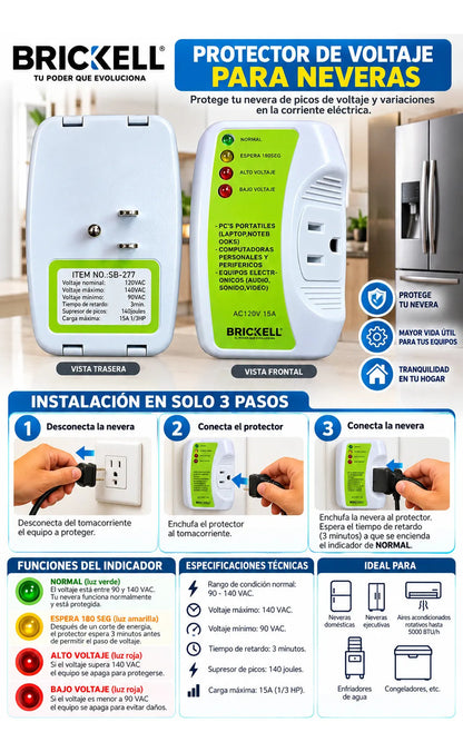 Protector Voltaje Brickell Sb277 Electrodomésticos