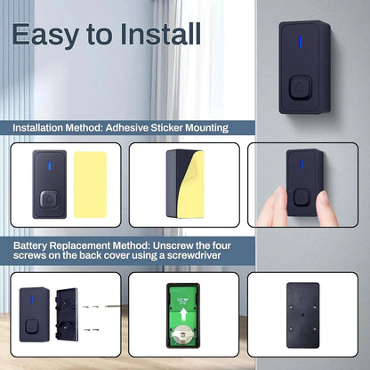 Timbre Inalámbrico Impermeable Volumen Ajustable 58 Tonos