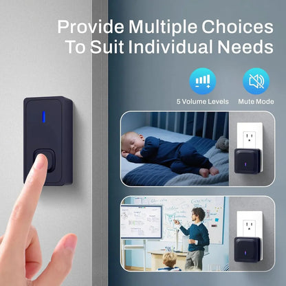 Timbre Inalámbrico Impermeable Volumen Ajustable 58 Tonos