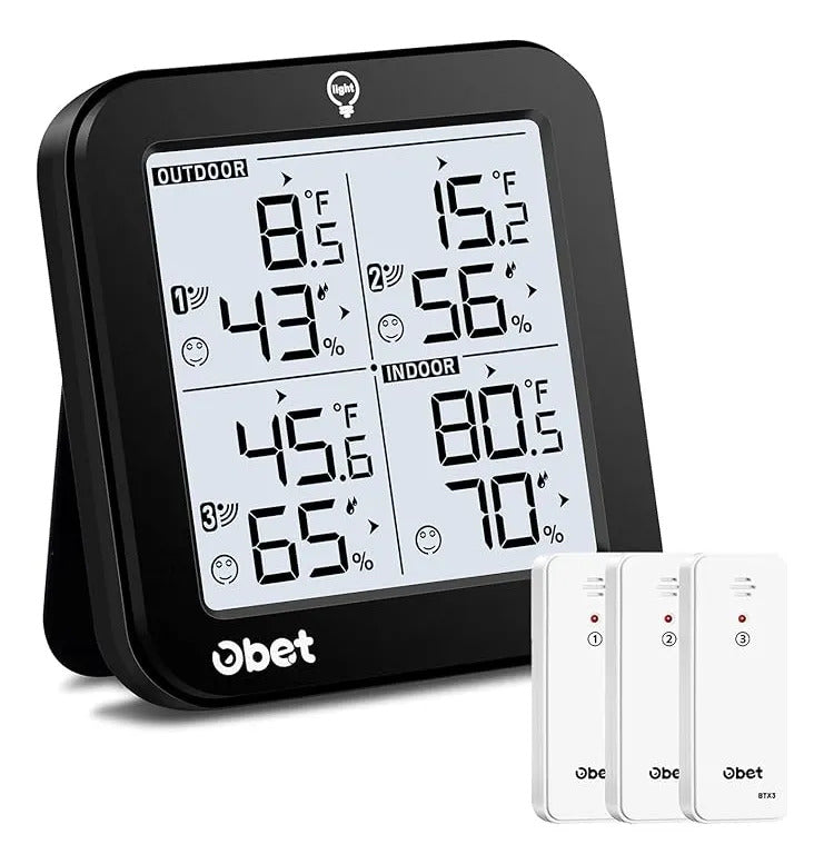 Termohigrómetro Digital Obet Multisensorial 4 Sensores