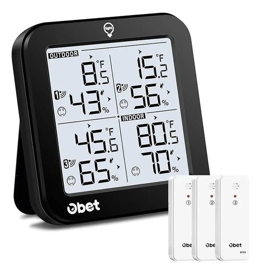 Termohigrómetro Digital Obet Multisensorial 4 Sensores