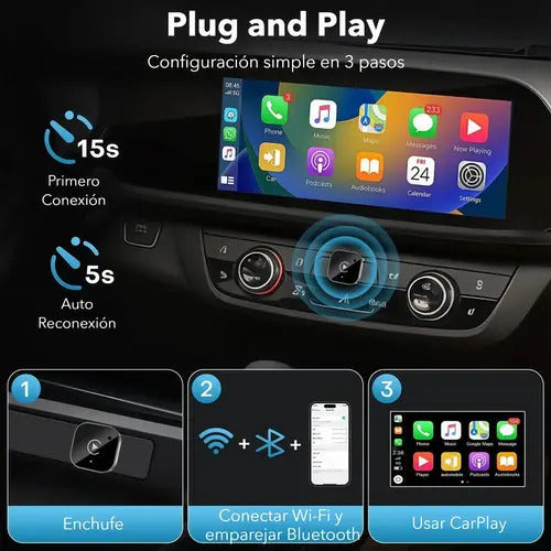 Dongle Usb Carplay Y Android Auto Inalámbrico Bt 5.0 Wifi