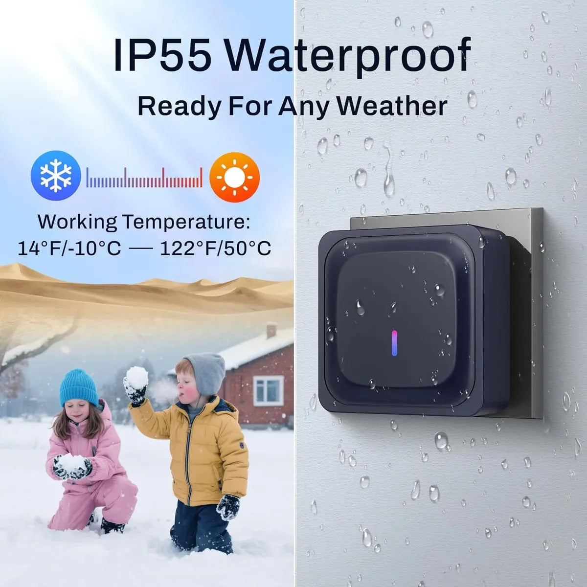 Timbre Inalámbrico Impermeable Volumen Ajustable 58 Tonos
