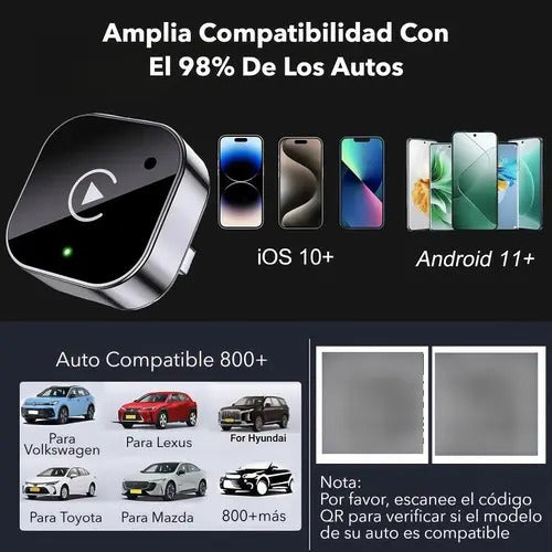 Dongle Usb Carplay Y Android Auto Inalámbrico Bt 5.0 Wifi