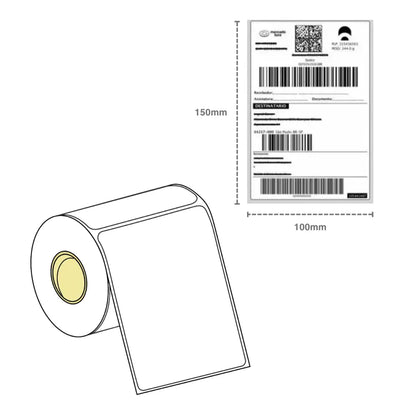 Rollo Etiquetas Adhesivas 100x150mm x500 Ideal para Envíos