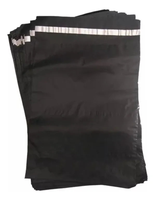 Bolsas De Seguridad 30 X 40cm Lisas Mensajeria 100 Unidades Negro